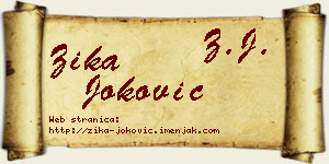 Žika Joković vizit kartica